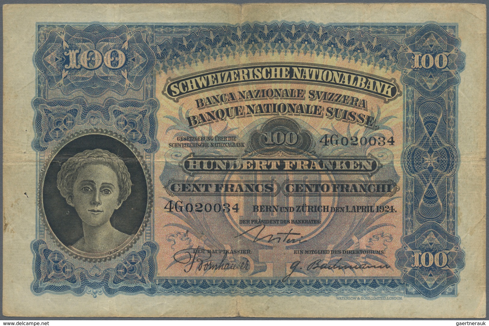 02465 Switzerland / Schweiz: Set Of 2 Notes Containing 50 Franken 1941 P. 34e (VF) And 100 Franken 1924 P. - Svizzera