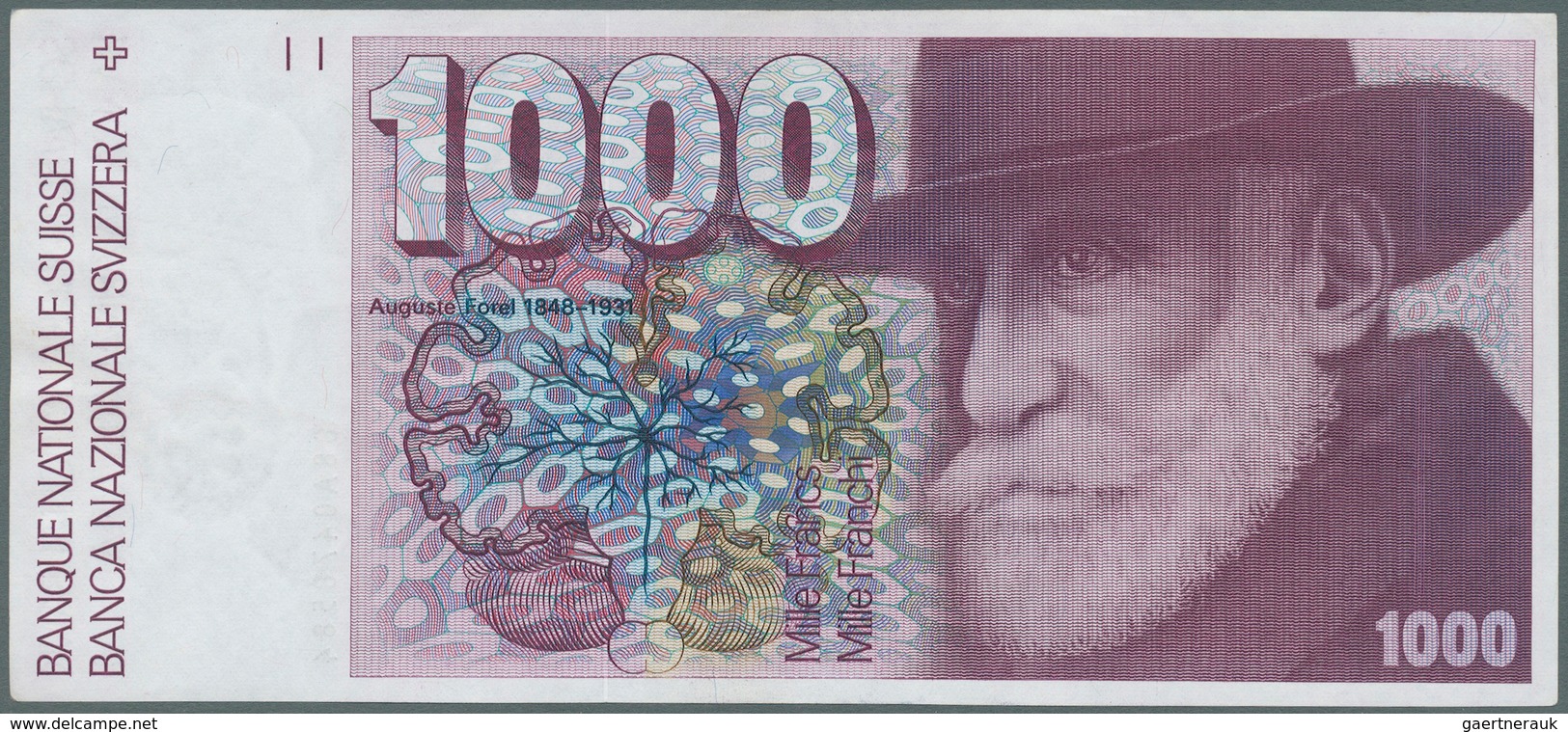 02468 Switzerland / Schweiz: 1000 Franken ND(1987-88) P. 59, Only 2 Very Tiny Corner Folds At Upper Left A - Zwitserland