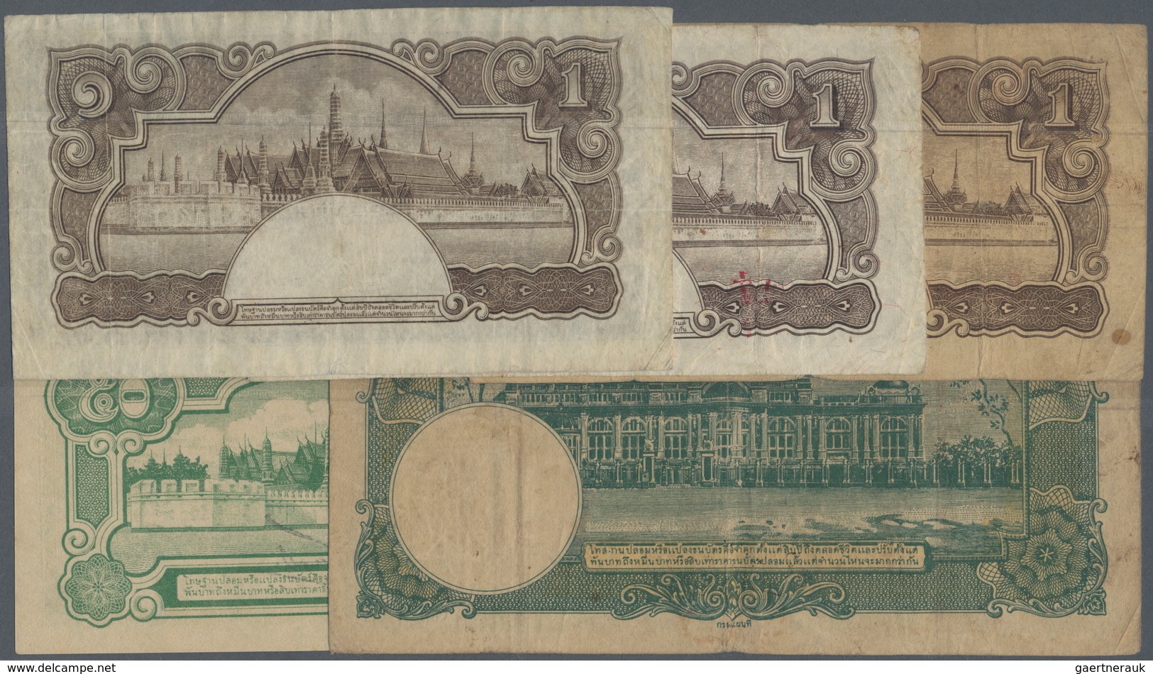 02483 Thailand: Government Of Thailand Set With 5 Banknotes Series ND(1942-45) With Portait Of King Rama V - Tailandia