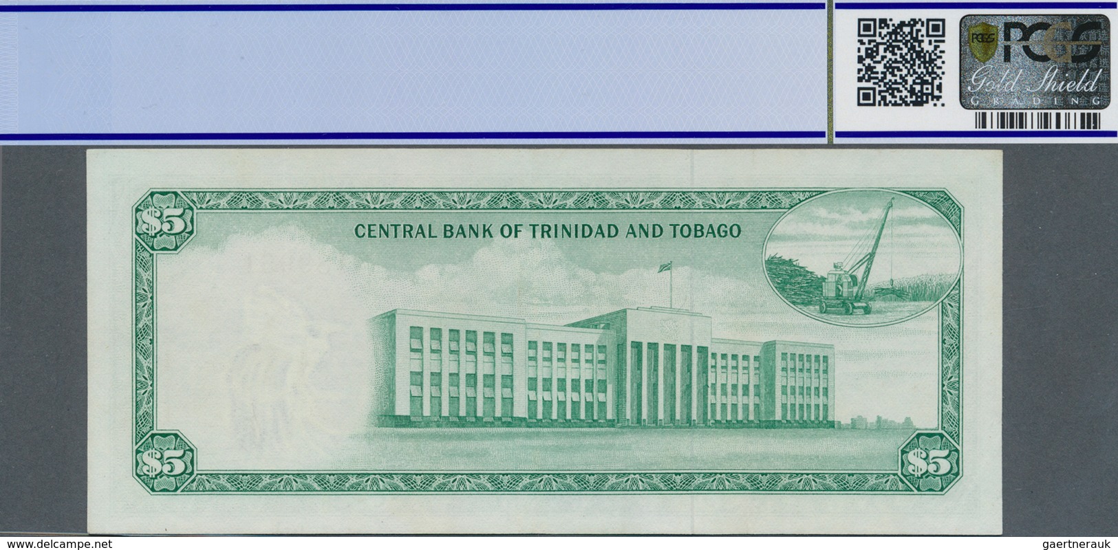 02497 Trinidad & Tobago: Central Bank Of Trinidad & Tobago 5 Dollars L.1964, P.27, Soft Vertical Bend At C - Trinidad & Tobago