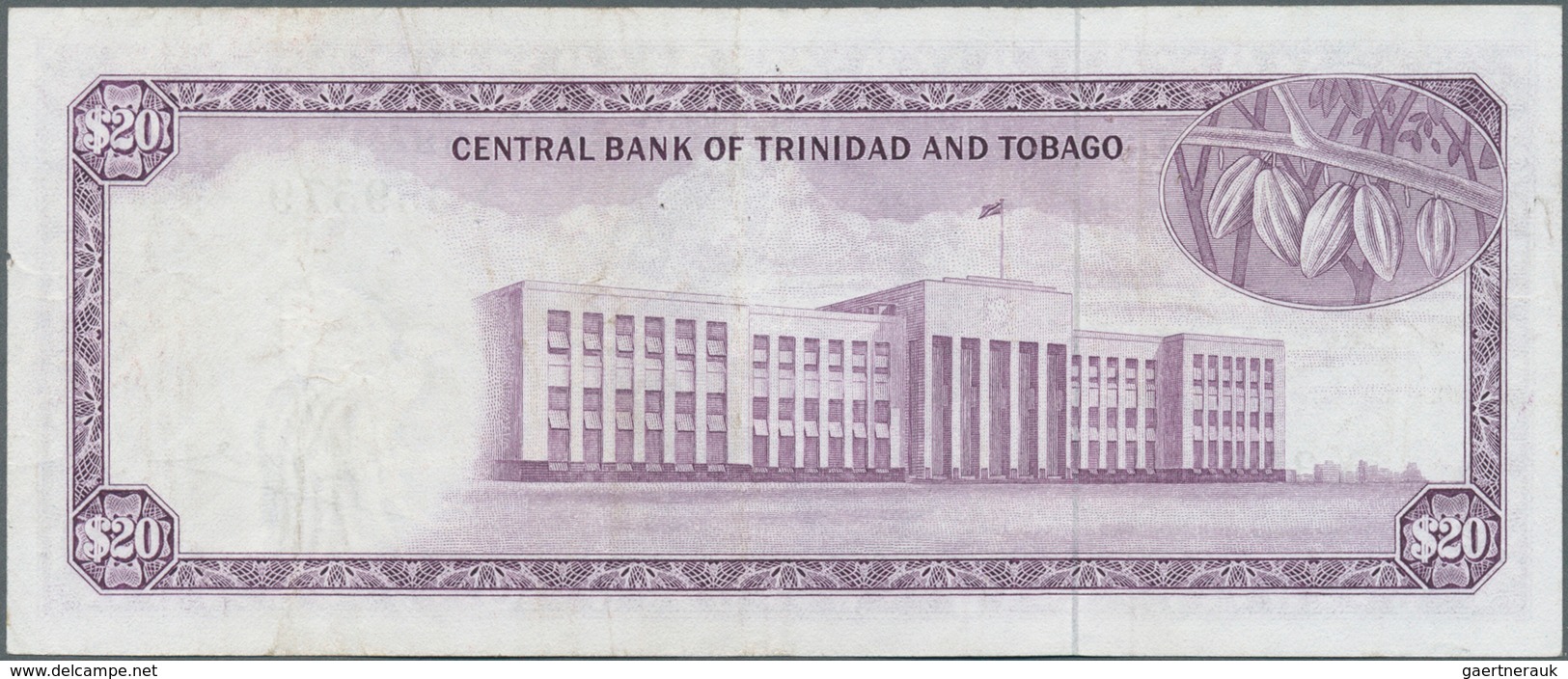 02498 Trinidad & Tobago: 20 Dollars ND P. 29 In Used Condition With 4 Pinholes, Pressed, Still Nice Colors - Trinidad En Tobago