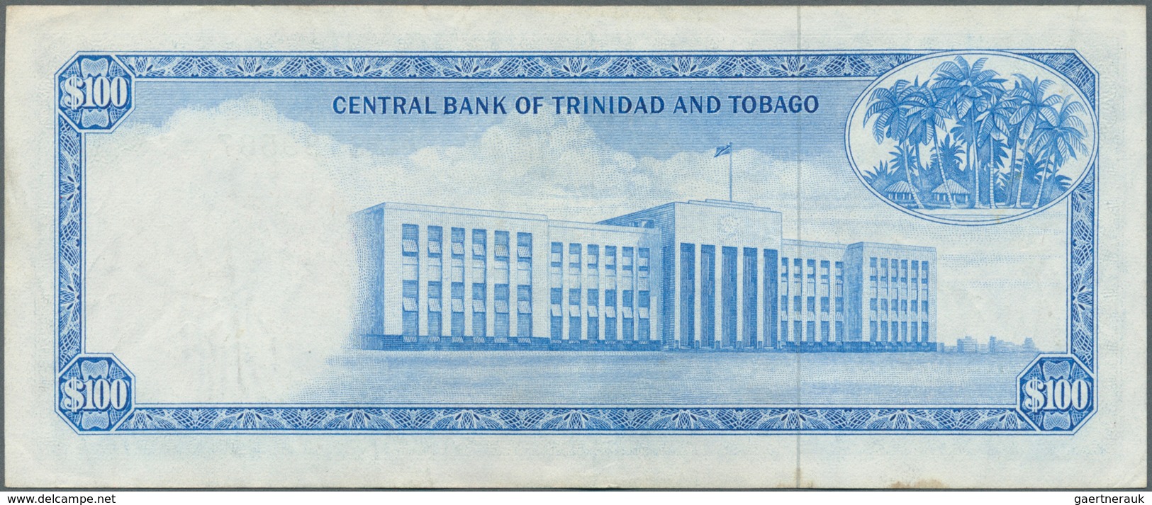 02499 Trinidad & Tobago: 100 Dollars ND(1977) P. 35, Light Folds In Paper, No Holes Or Tears, Condition: V - Trindad & Tobago