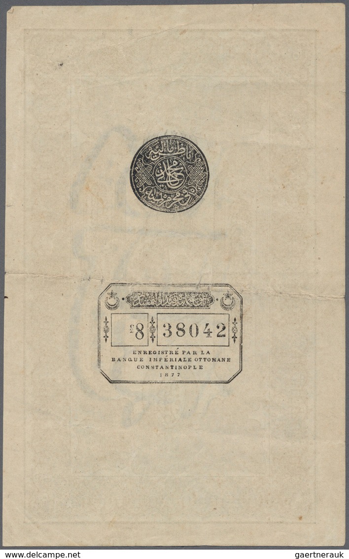 02511 Turkey / Türkei: 50 Kurush 1877 P.52b, One Stronger Center Fold, No Other Folds But Handling In Pape - Turchia