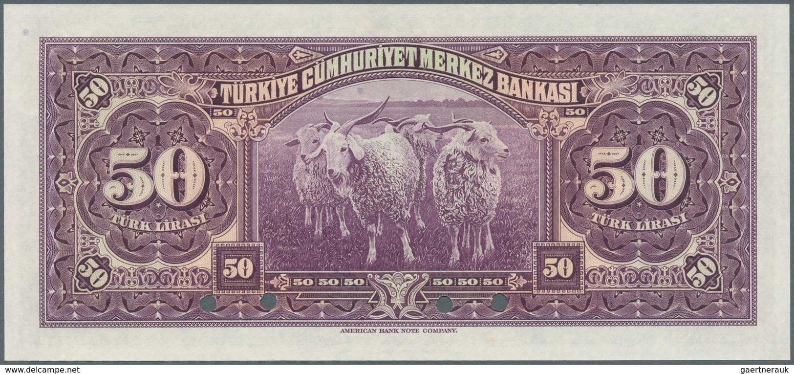 02534 Turkey / Türkei: 50 Lura ND SPECIMEN P. 142As, In Condition: UNC. - Turchia