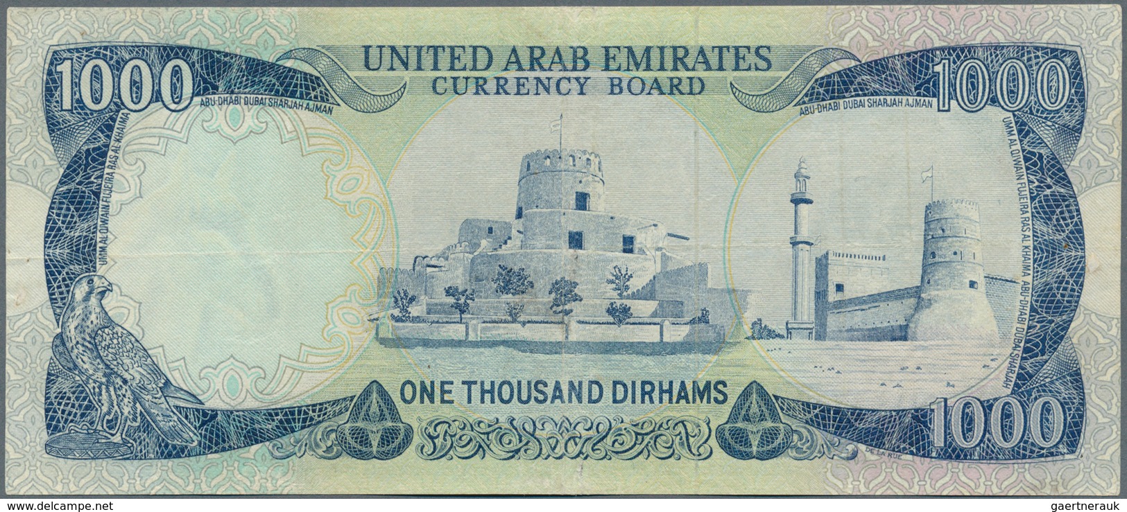 02574 United Arab Emirates / Vereinigte Arabische Emirate: Rare Note 1000 Dirhams ND(1976) P. 6, Light Fol - Verenigde Arabische Emiraten