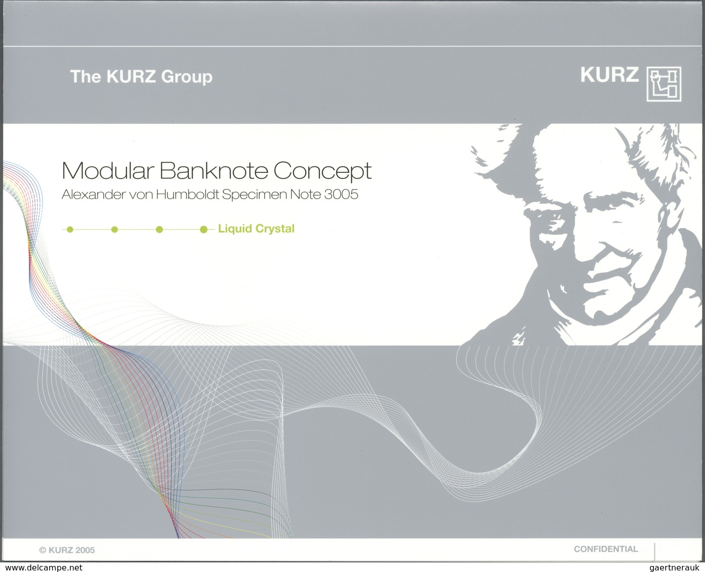 02641 Testbanknoten: HYBRID Test Note Leonhard Kurz Germany "3005 Alex" With Portrait "Alexander Humbold", - Ficción & Especímenes