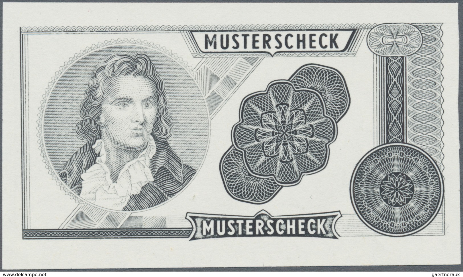 02651 Testbanknoten: Test Note / Test Print Drent Goebel, Germany, Small Size Note (about 7x4cm) With Both - Specimen