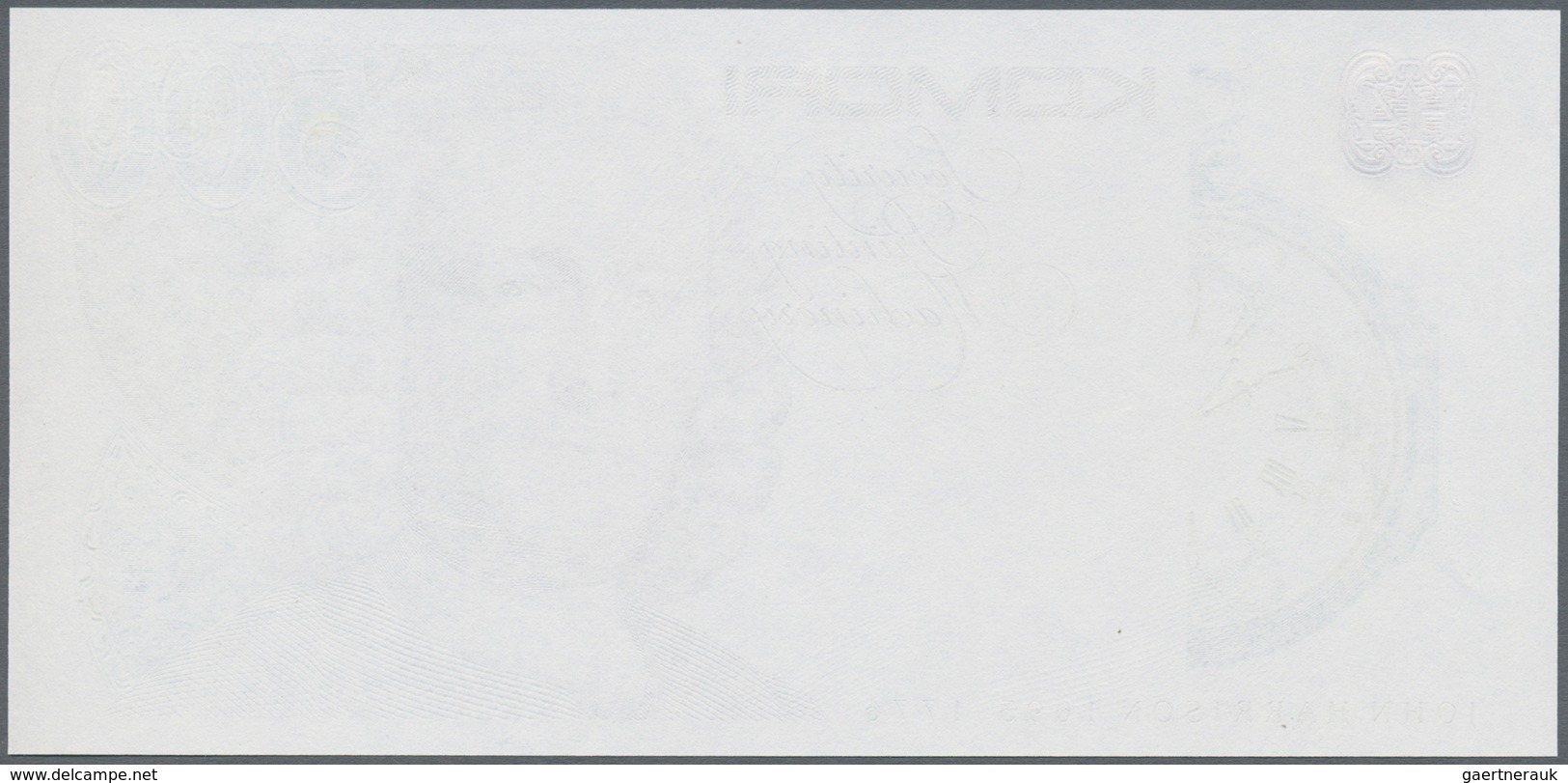 02652 Testbanknoten: Test Note KOMORI Currency Technology, Portrait "John Harrison", Uniface Print Intagli - Specimen