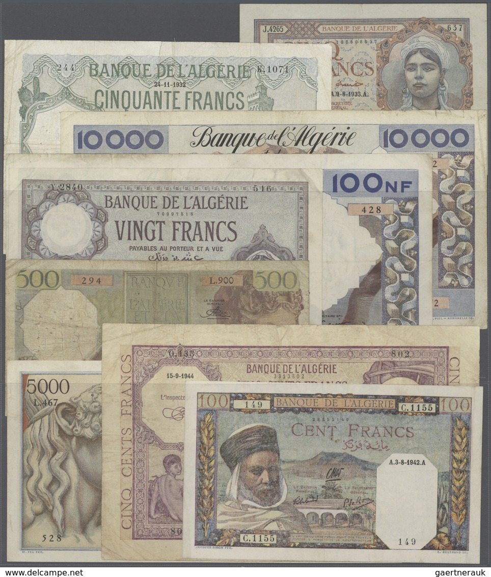 02709 Algeria / Algerien: Large Lot Of 344 Banknotes From Algeria And Tunisia, Containing Many Different I - Algerije