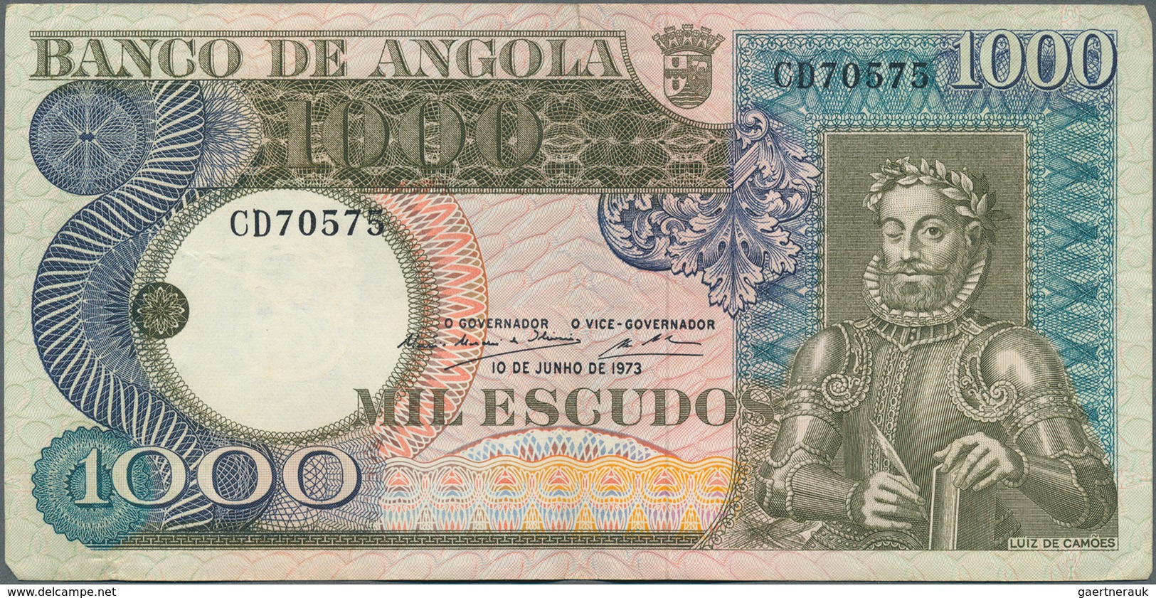 02711 Angola: Bundle Of 100 Non-consecutive Banknotes 1000 Escudos 1973 P. 108, All Notes Used With Light - Angola
