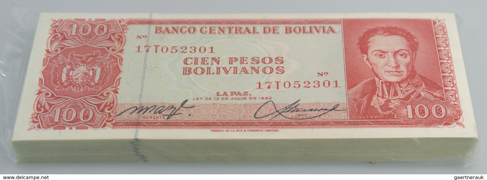 02726 Bolivia / Bolivien: Bundle With 100 Pcs. Bolivia 100 Bolivianos 1983, P.164A In UNC - Bolivia