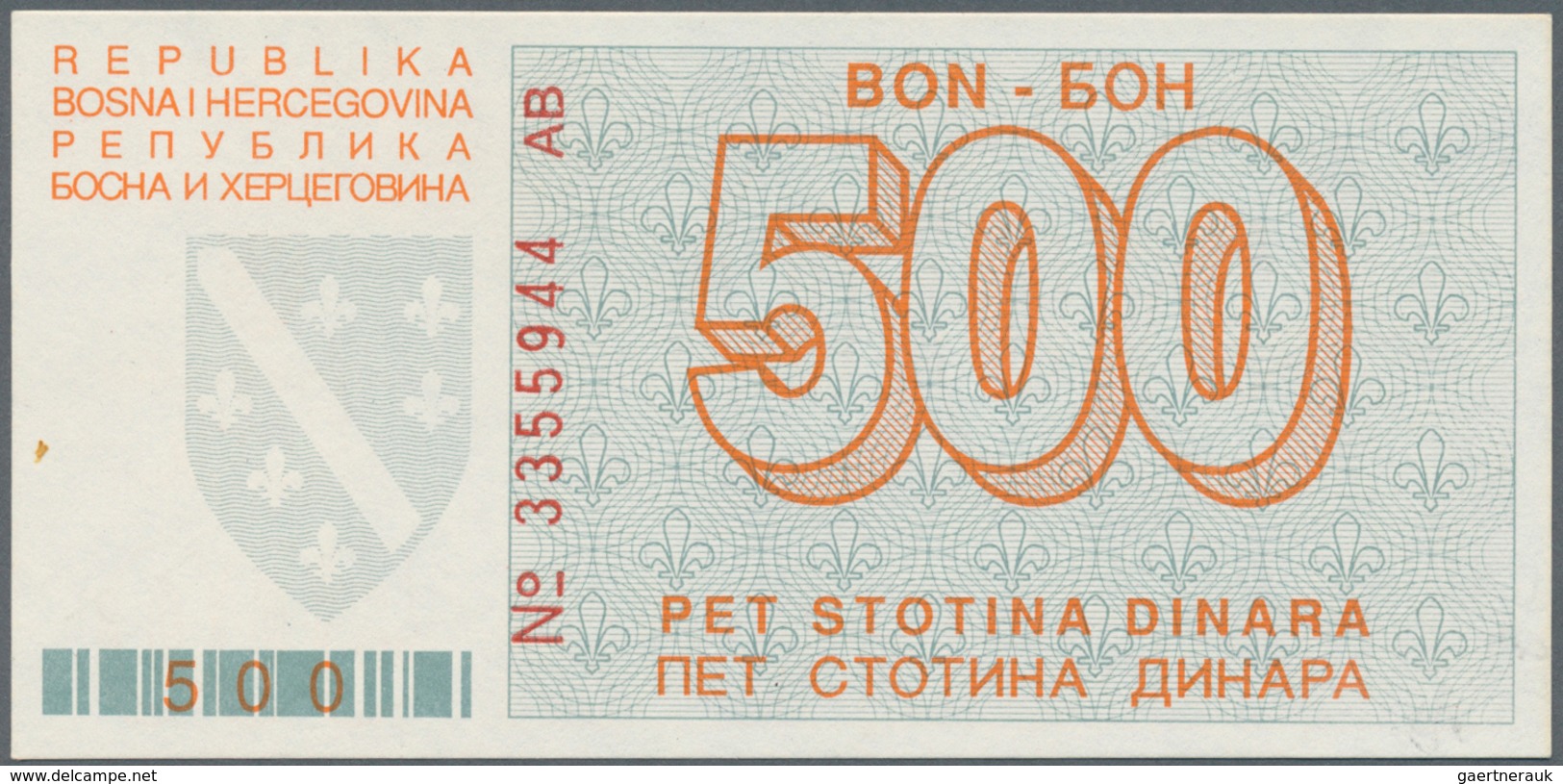 02727 Bosnia & Herzegovina / Bosnien & Herzegovina: 1992 (ca.), Lot With 761 Banknotes, Some In Quantity, - Bosnia And Herzegovina