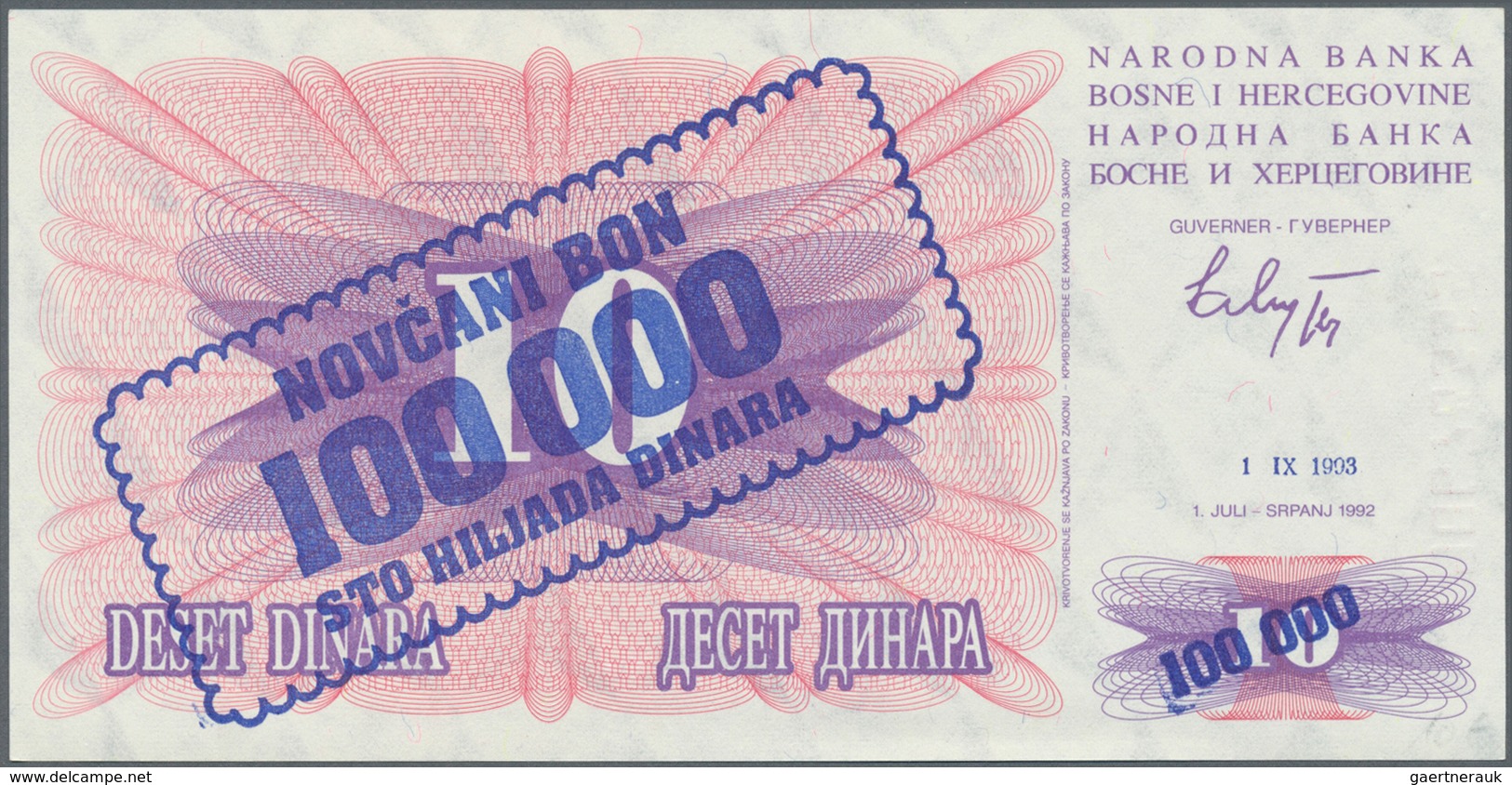 02728 Bosnia & Herzegovina / Bosnien & Herzegovina: 1992/1993 (ca.), Ex Pick 1-150, Quantity Lot With 1953 - Bosnia Erzegovina