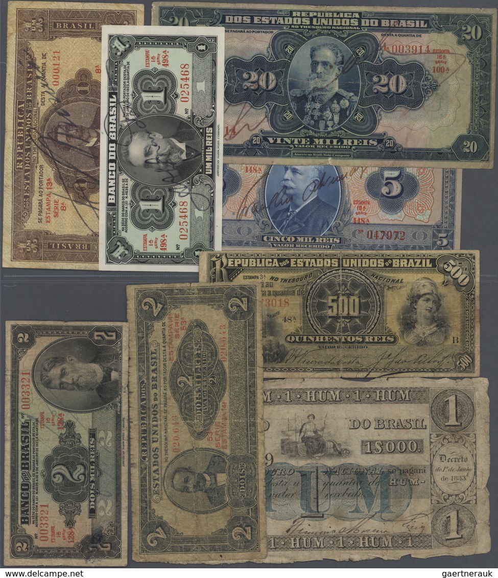 02730 Brazil / Brasilien: Larger Lot Of 212 Banknotes From Different Times And With Different Denomination - Brasil