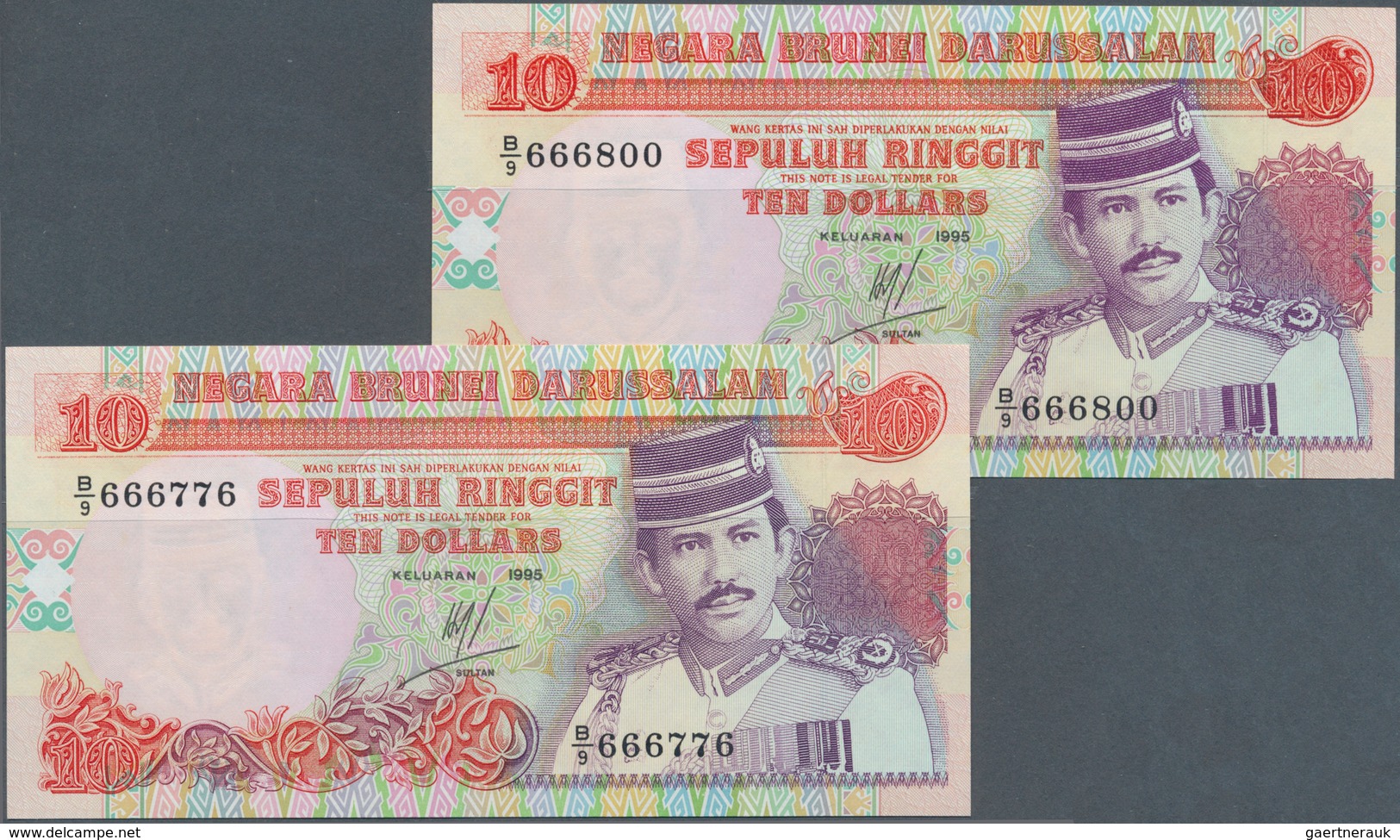 02733 Brunei: Set With 25 Banknotes 10 Ringgit 1995, P.15 With Consecuticve Serial Numbers From 666776 To - Brunei