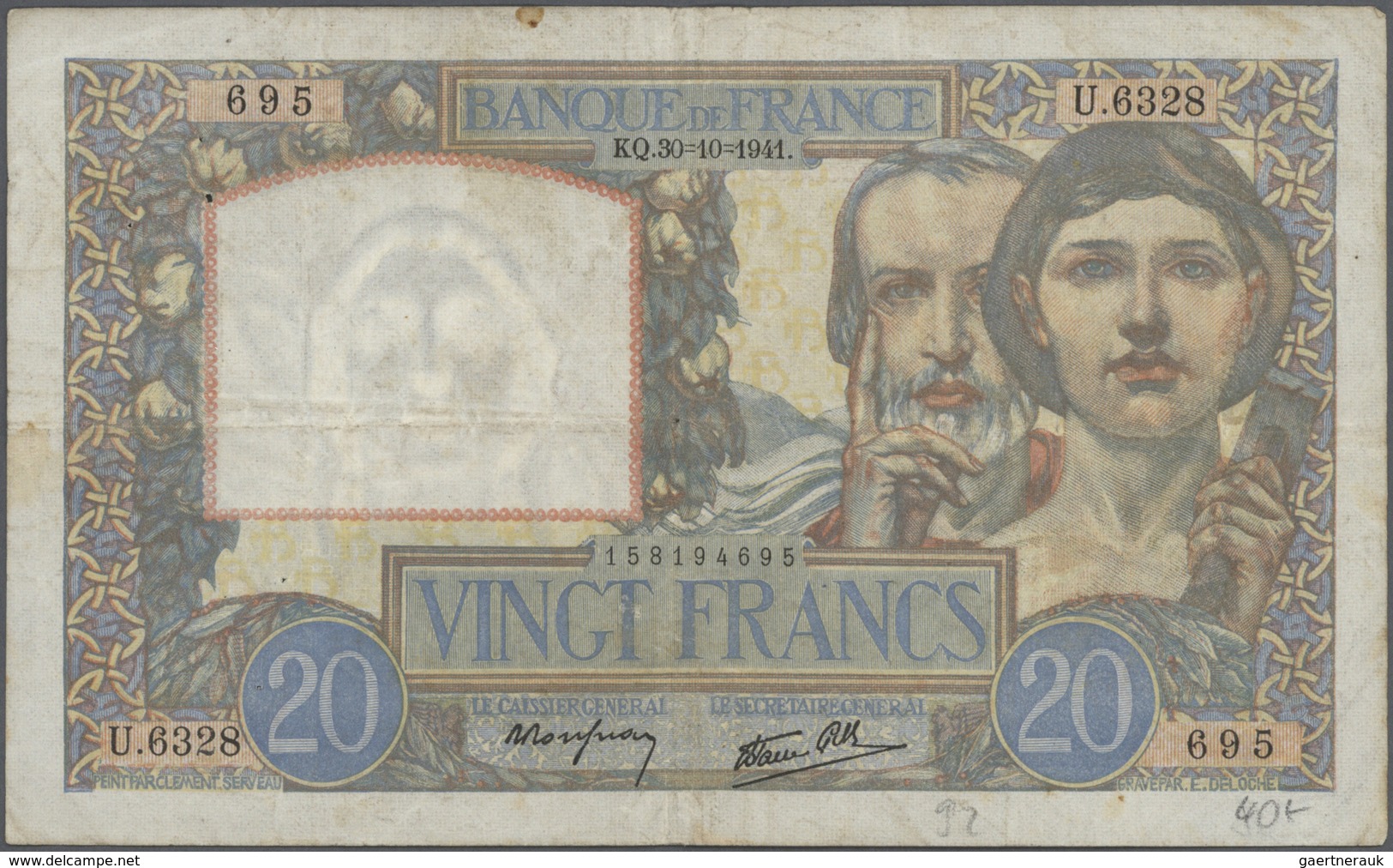 02763 France / Frankreich: very big lot of about 2000 banknotes containing 12x 100 Francs P. 71, 31x 100 F