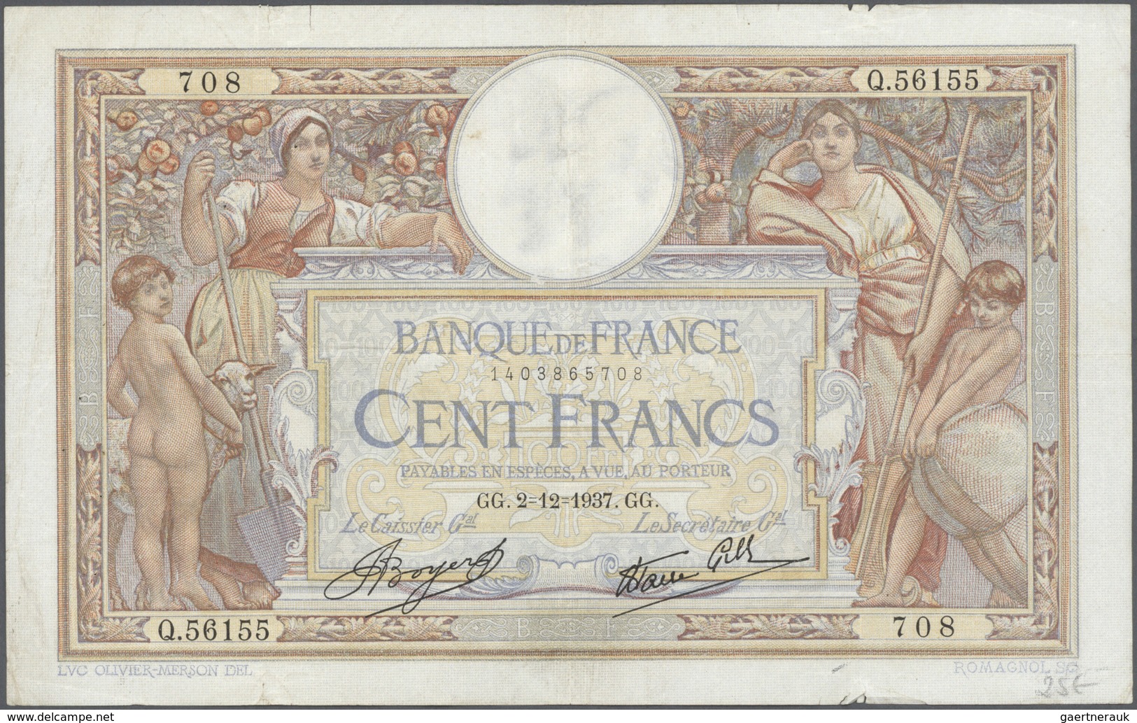 02763 France / Frankreich: very big lot of about 2000 banknotes containing 12x 100 Francs P. 71, 31x 100 F