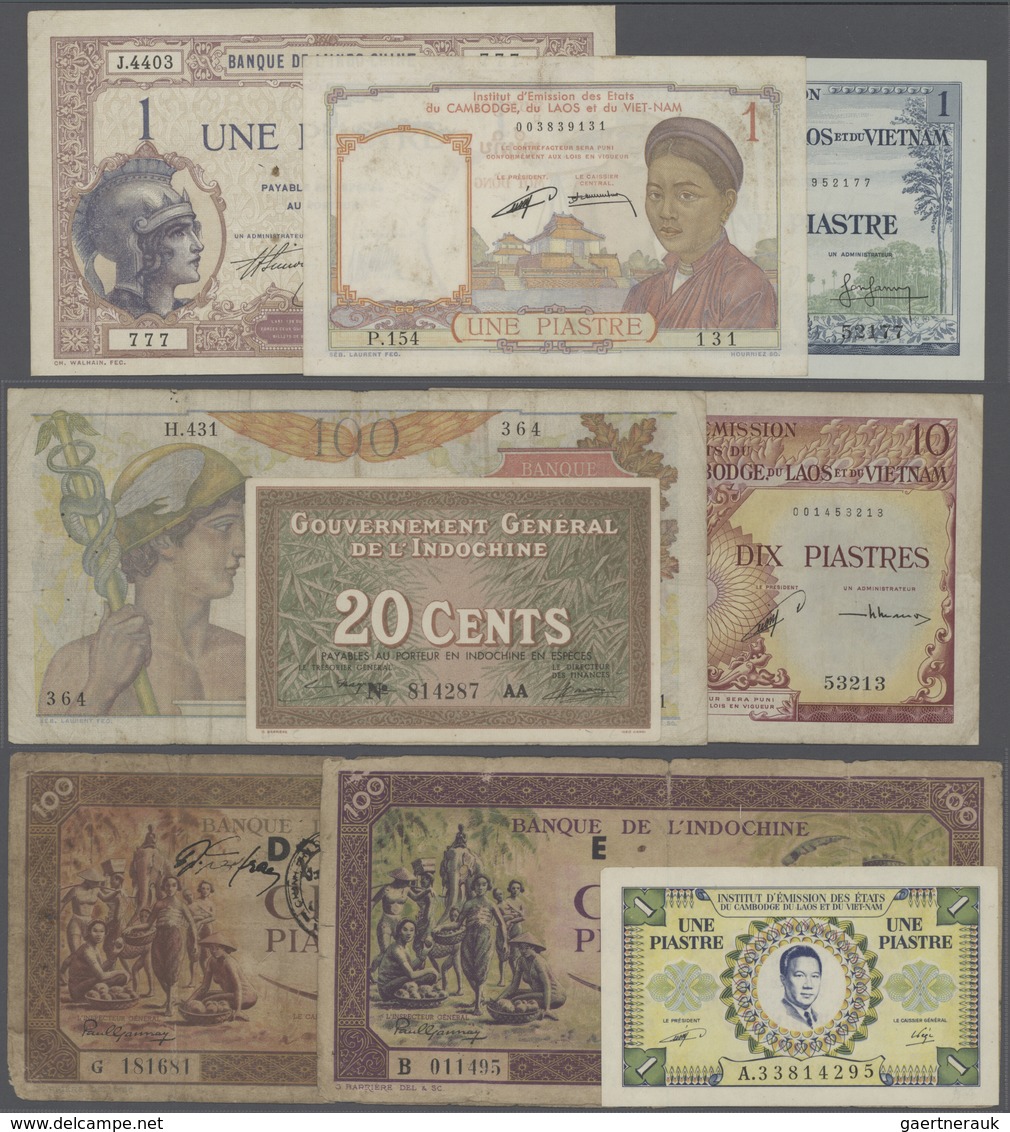 02767 French Indochina / Französisch Indochina: Lot Of About 300 Banknotes From Different Series With Diff - Indochine