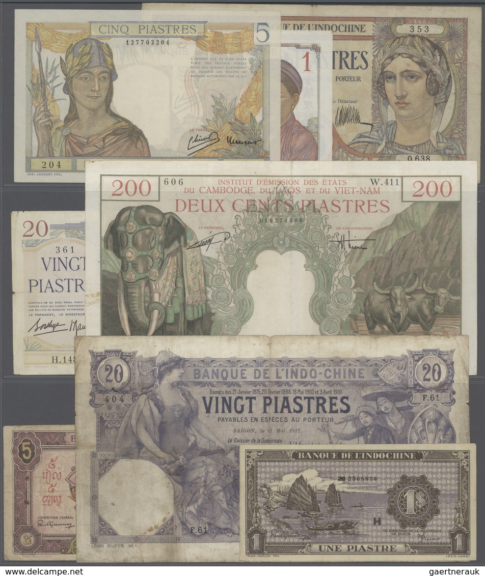 02767 French Indochina / Französisch Indochina: Lot Of About 300 Banknotes From Different Series With Diff - Indochina