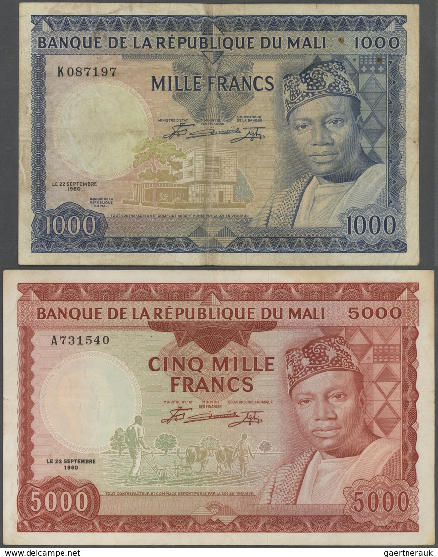 02821 Mali: Highly Rare And Almost Complete Set With 14 Banknotes Mali, Only The 500 Francs 1960 P.3 Is Mi - Mali