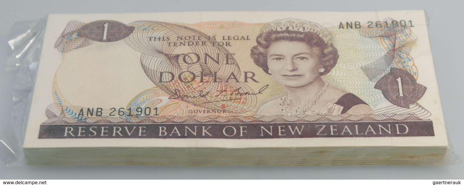 02832 New Zealand / Neuseeland: Bundle With 100 Pcs. New Zealand 1 Dollar, P.169c In AUNC/UNC - New Zealand