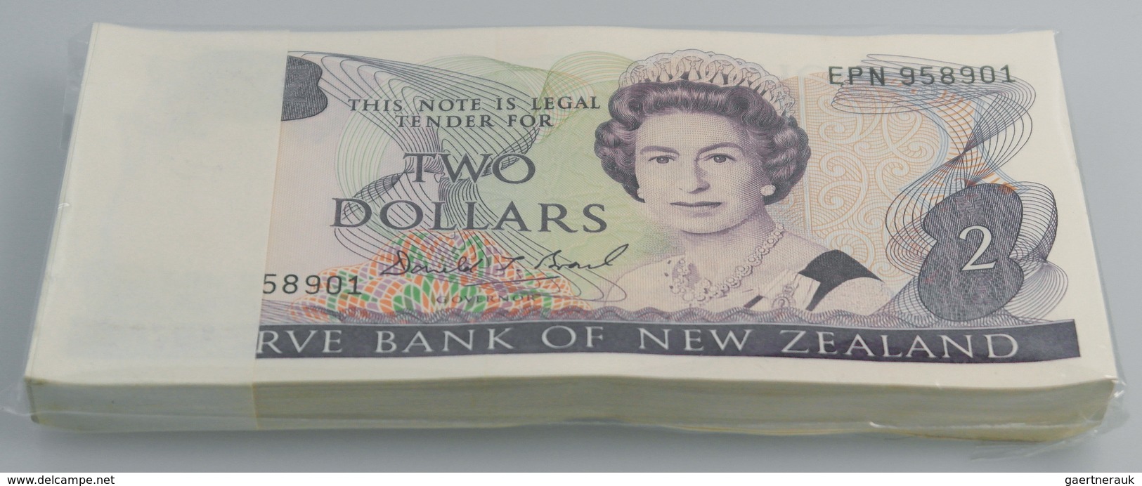 02833 New Zealand / Neuseeland: Bundle With 100 Pcs. New Zealand 2 Dollars, P.170c In AUNC/UNC - Nueva Zelandía