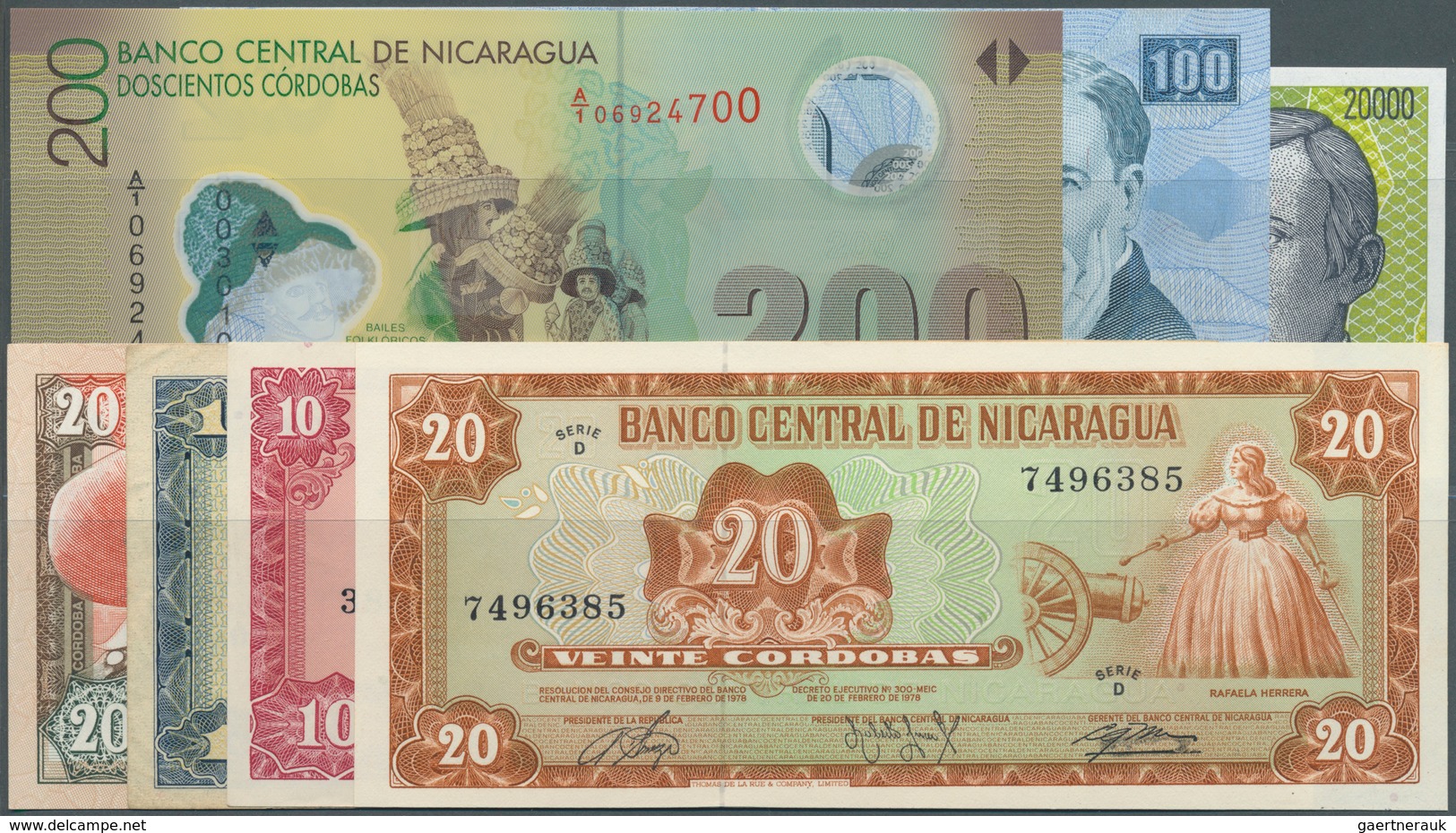 02834 Nicaragua: Larger Lot Of About 200 Banknotes Containing Banknotes From 1941 To Modern Times, Most Of - Nicaragua