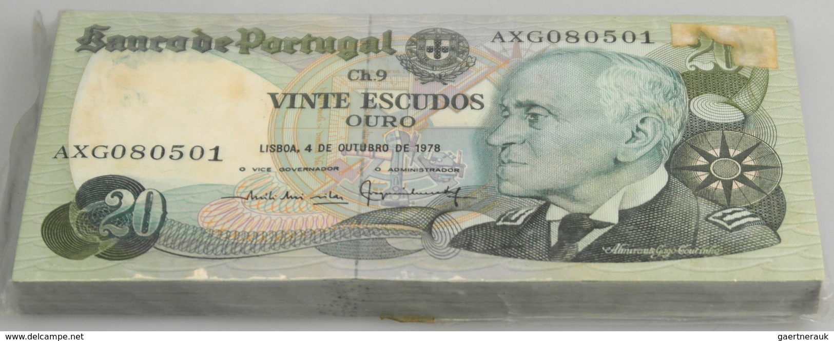 02840 Portugal: Full Bundle Of 100 Pcs 20 Escudos 1978 P. 176b In UNC. (100 Pcs) - Portogallo