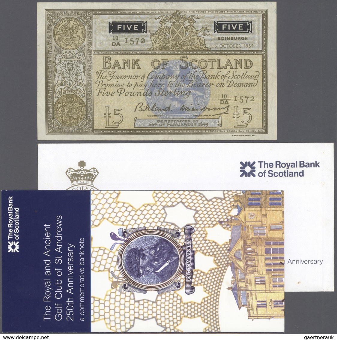 02846 Scotland / Schottland: Huge Collection With 175 Banknotes Comprising For Example 5 Pounds Bank Of Sc - Autres & Non Classés