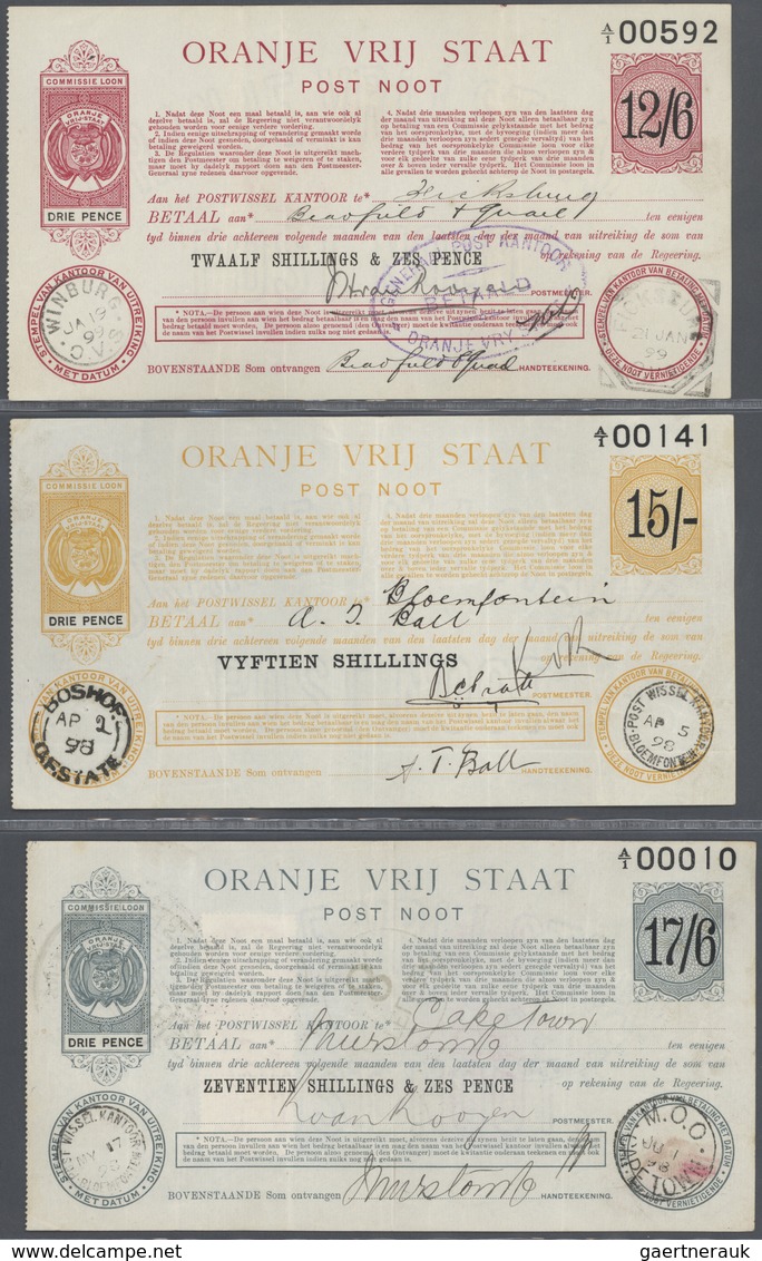 02858 South Africa / Südafrika: Unique Collection Of 50 Post Notes Issues Containing 7x 1 Shilling 1898 P. - Suráfrica