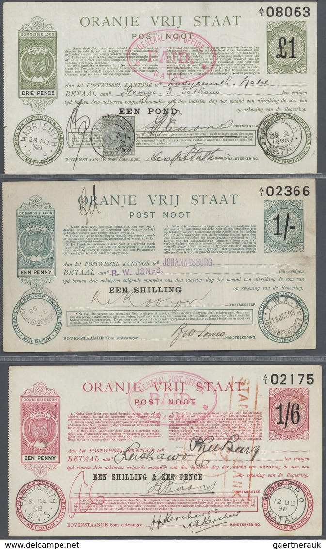 02858 South Africa / Südafrika: unique collection of 50 Post Notes Issues containing 7x 1 Shilling 1898 P.