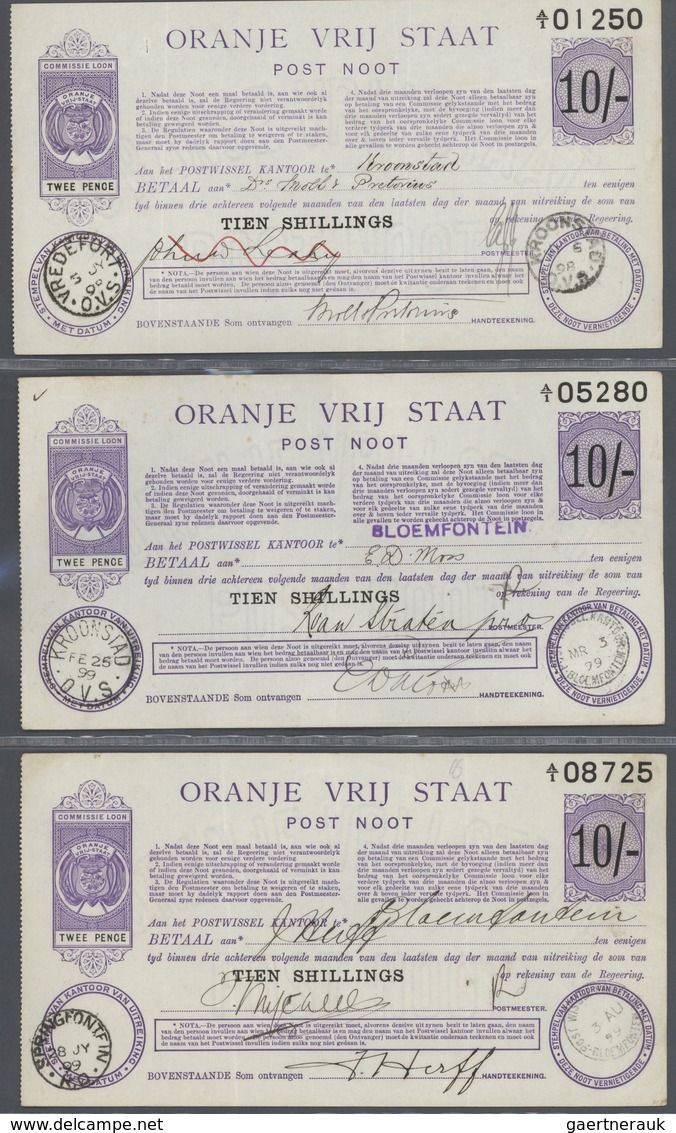 02858 South Africa / Südafrika: unique collection of 50 Post Notes Issues containing 7x 1 Shilling 1898 P.