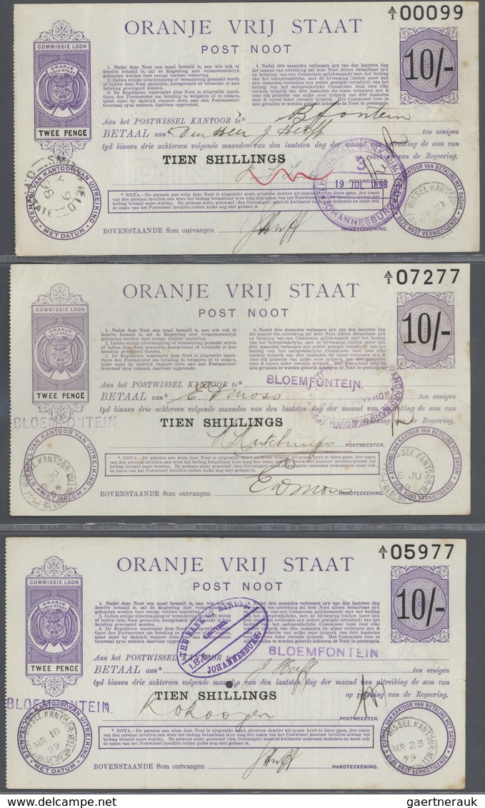 02858 South Africa / Südafrika: unique collection of 50 Post Notes Issues containing 7x 1 Shilling 1898 P.