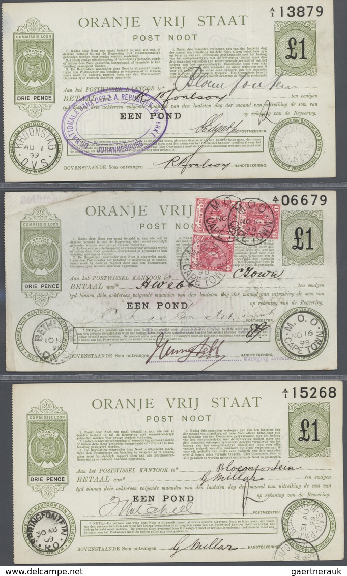 02858 South Africa / Südafrika: unique collection of 50 Post Notes Issues containing 7x 1 Shilling 1898 P.