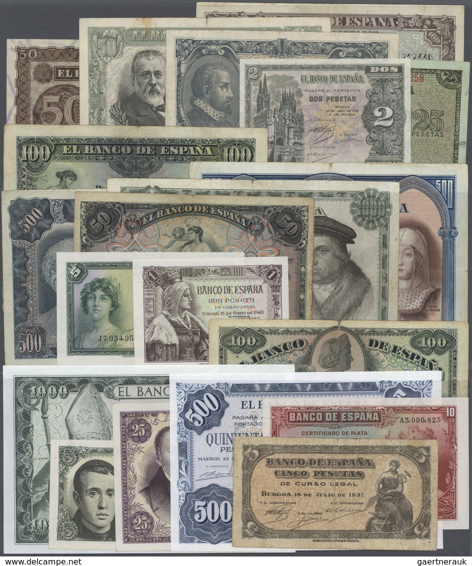 02860 Spain / Spanien: Large Lot Of About 700 Banknotes With Many Better Ones Containing The Following Pic - Andere & Zonder Classificatie