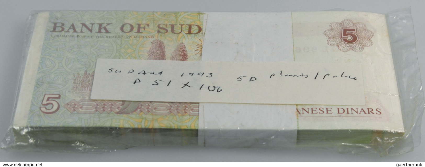 02866 Sudan: Bundle With 100 Pcs. Sudan 5 Dinars 1993, P.51 In UNC - Sudan