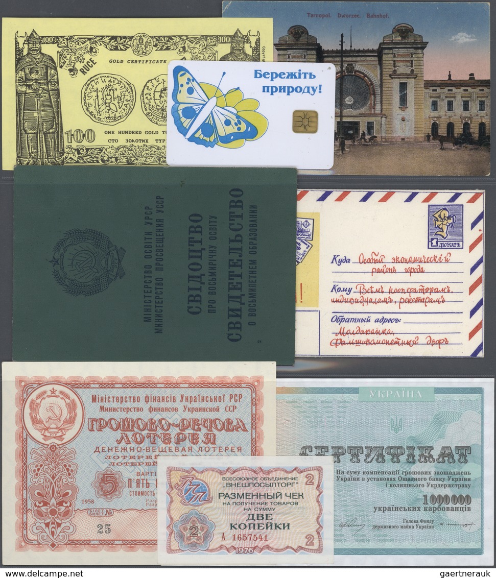 02890 Ukraina / Ukraine: Huge Collectors Book With Hundreds Of Ukrainian Certificates, Fantasy Notes, ID-b - Ucrania