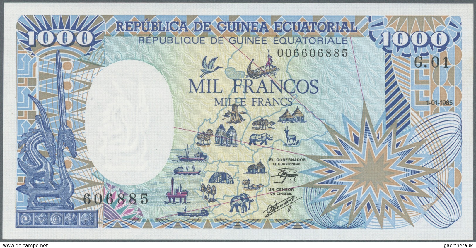 02945 Africa / Afrika: Collectors Book With 60 Banknotes From Equatorial Guinea, Chad And The Central Afri - Otros – Africa