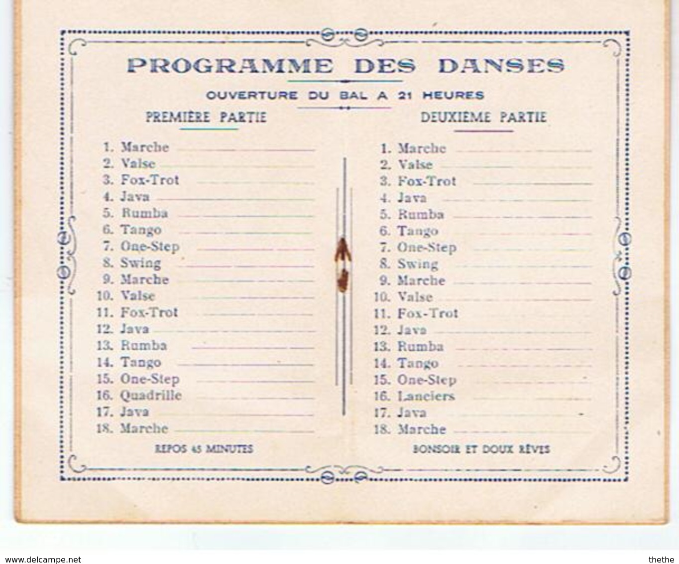 08 - Fête Patronale De SERAINCOURT  - Programme - B A L Du Dimanche 29 Juin 1947 - Autres & Non Classés