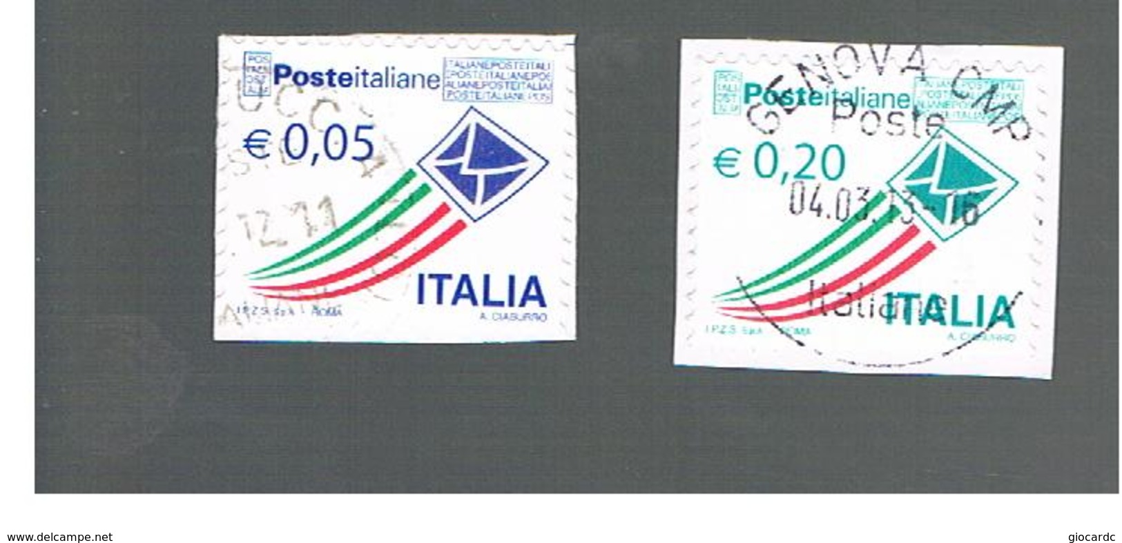 ITALIA REPUBBLICA  -   2011    -   2 VALORI COMPLEMENTARI 0,05 E 0,20   -   USATO  ° - 2011-20: Usati