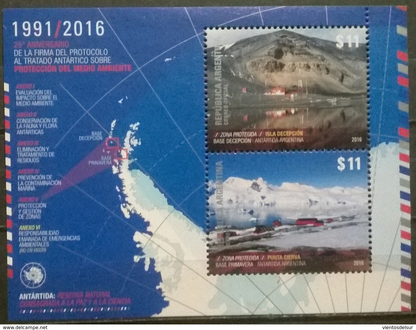 ARGENTINA - ANTARCTIC BASES - 2016 MNH SOUVENIR SHEET - Unused Stamps