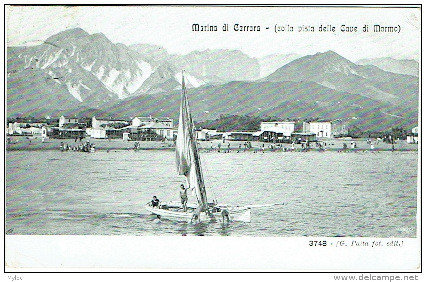 Marina Di Carrara. (colla Vista Delle Cave Di Marmo). - Carrara