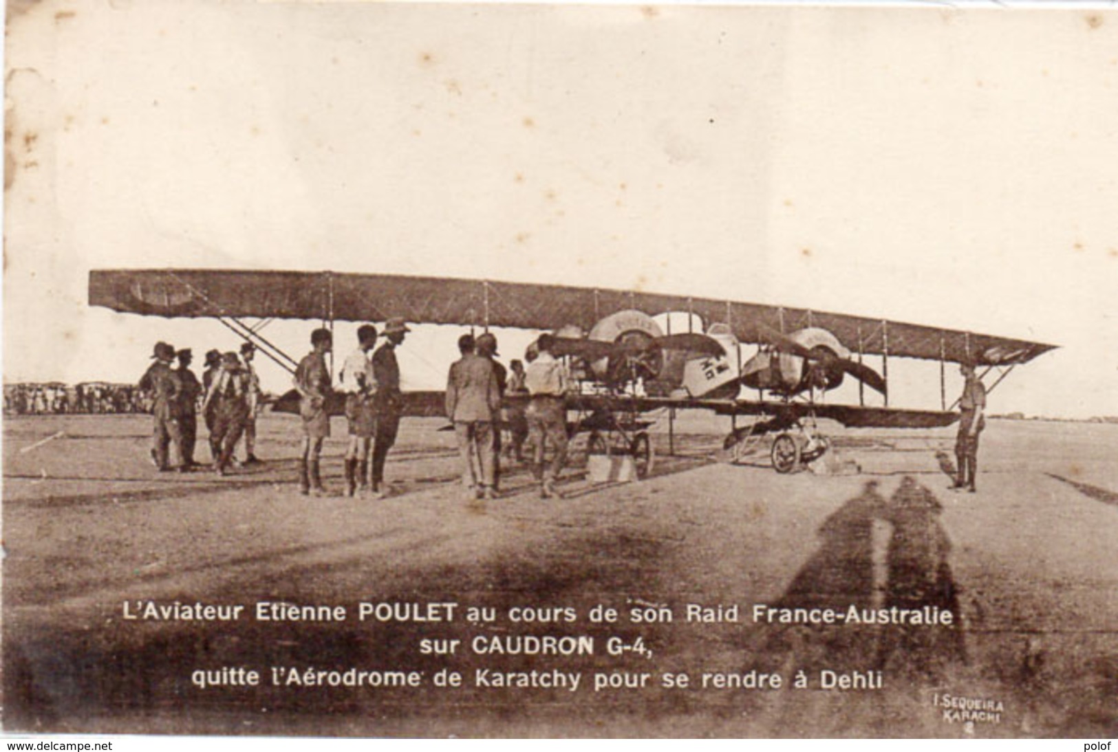 L' Aviateur Etienne POULET Au Cours De Son Raid France-Australie Sur CAUDRON G-4 -Aér. Karatchy   (105715) - ....-1914: Précurseurs