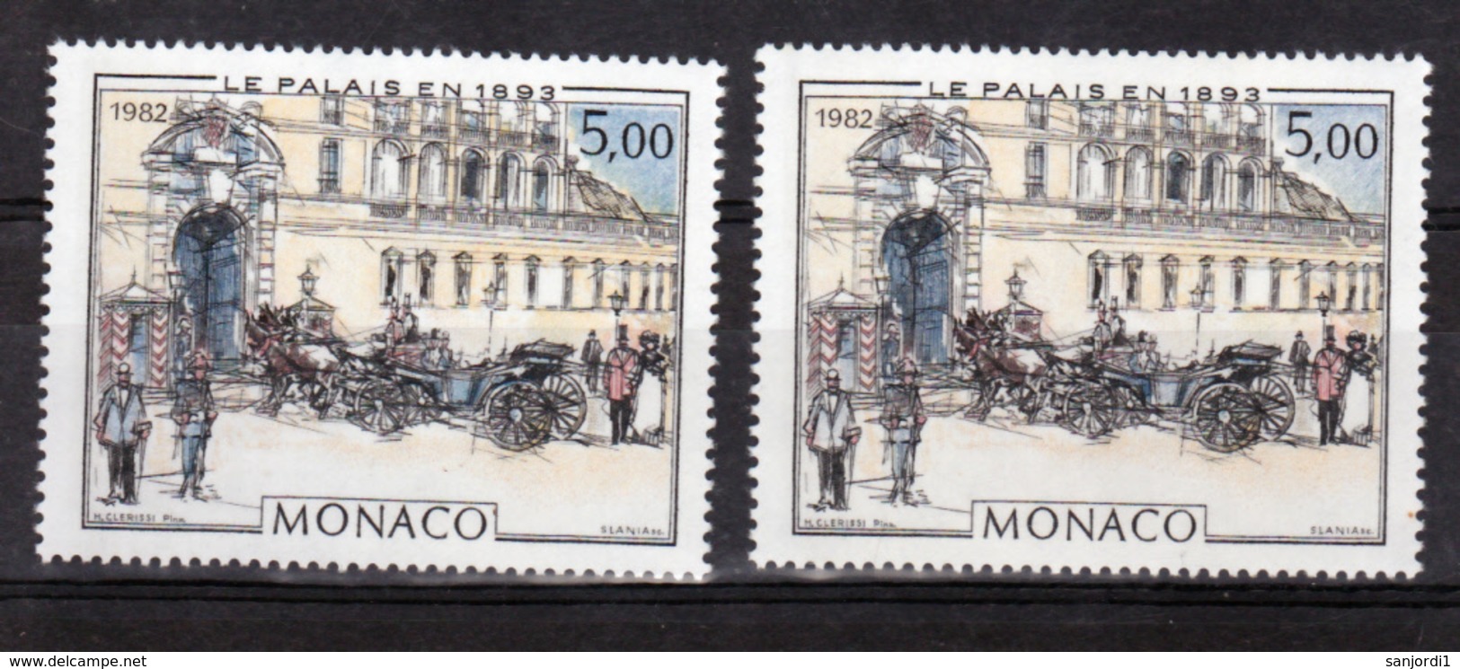 Monaco 1341 Variété  Redingotte Blanche  Et Normal  Neuf ** TB  MNH Sin Charnela - Variétés