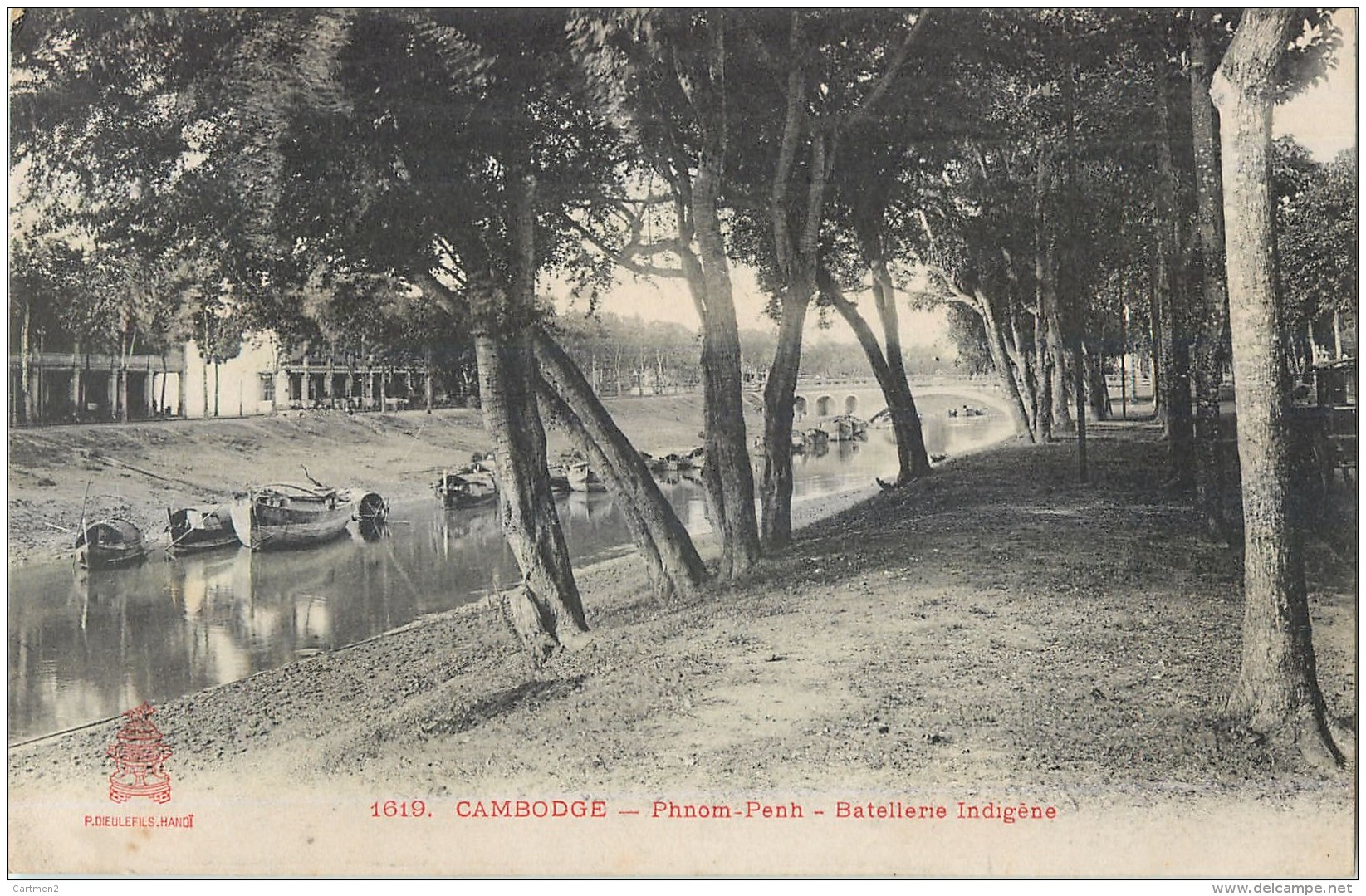 LOT DE 10 CPA + TIMBRE  : CAMBODGE PHNOM-PENH PAGODE PALAIS VILLGAE LACUSTRE MEKONG KIOSQUE INDOCHINE - Cambodge