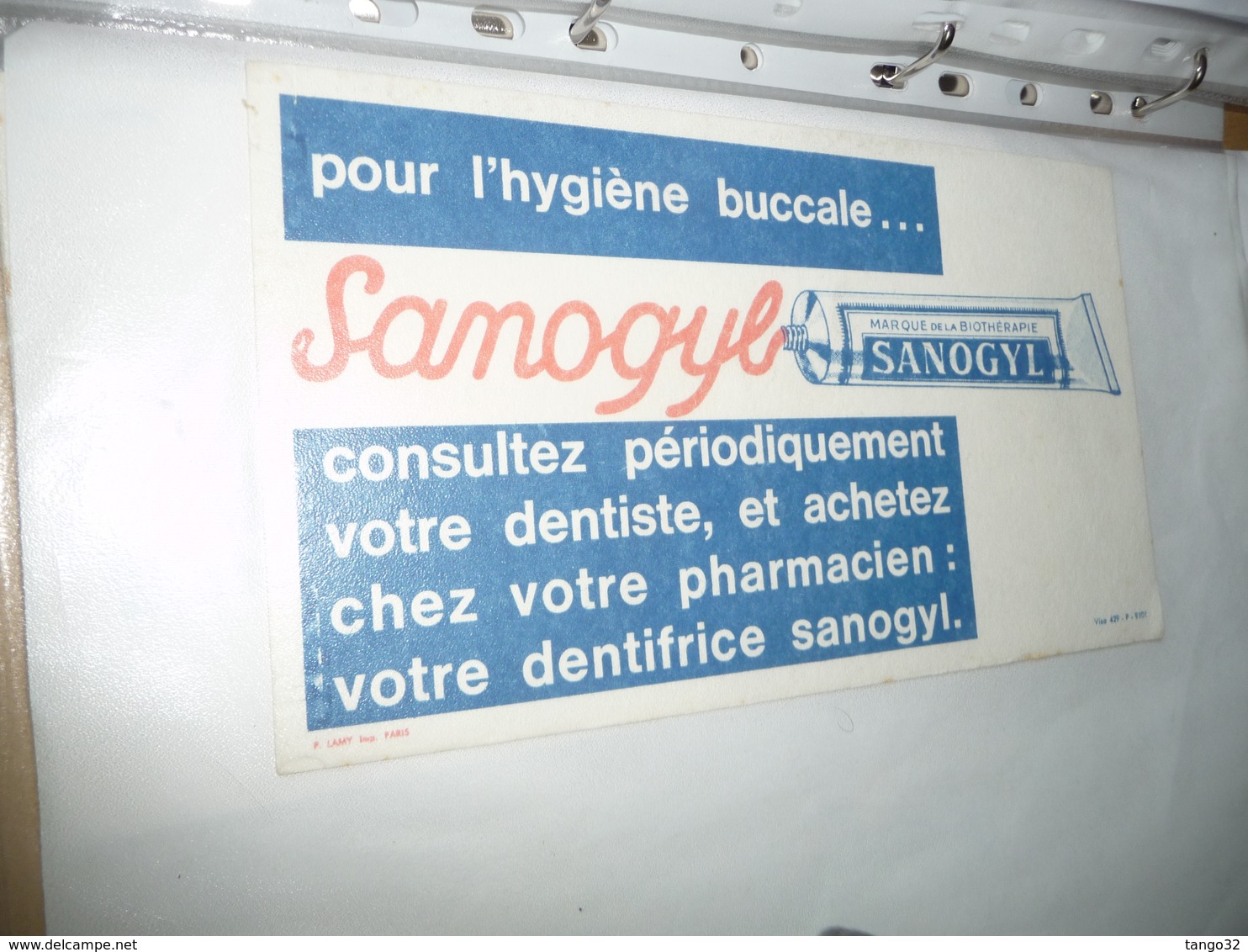 BUVARD Publicitaire  BLOTTING PAPER   -  Hygiene Bucale SANOGYL  Dentifrice - Sucreries & Gâteaux