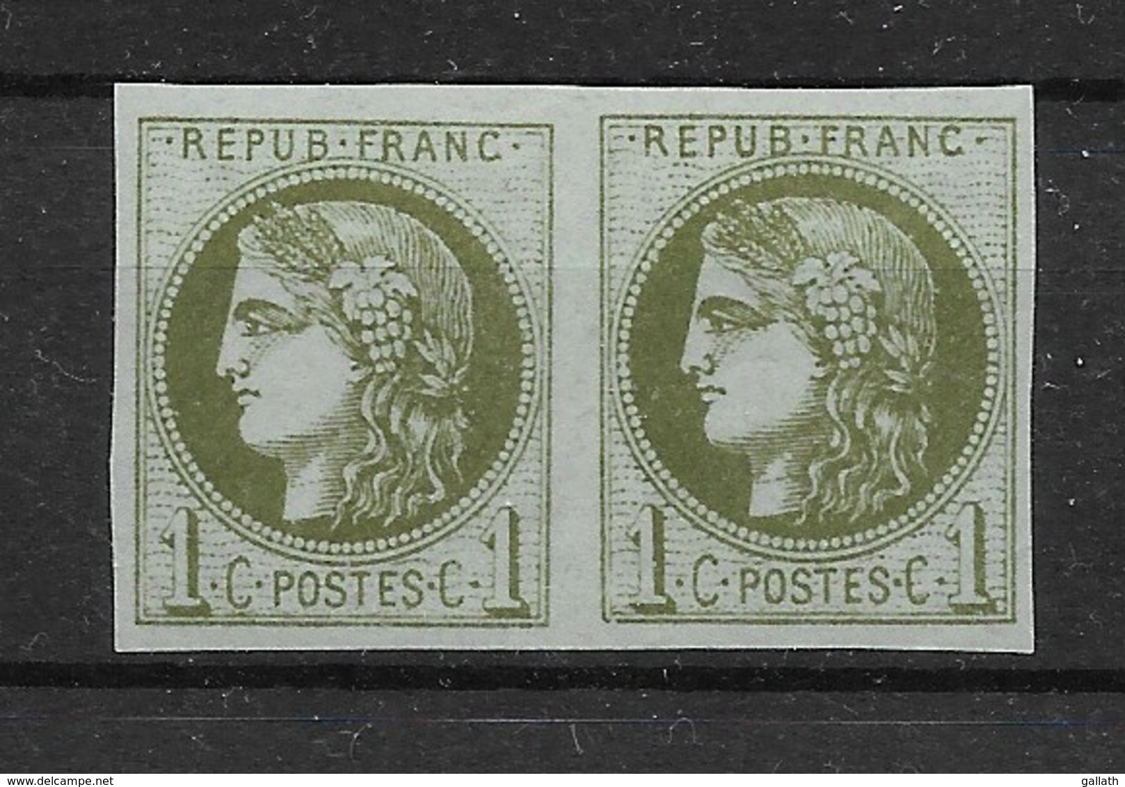 39 B**  Paire  Cérés Emission Dite De Bordeaux - 1870 Bordeaux Printing