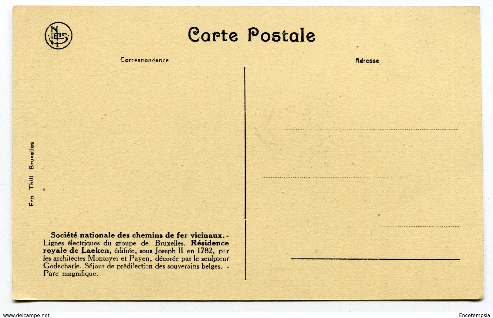 CPA - Carte Postale - Belgique - Bruxelles - Résidence Royale De Laeken (CP2580) - Laeken