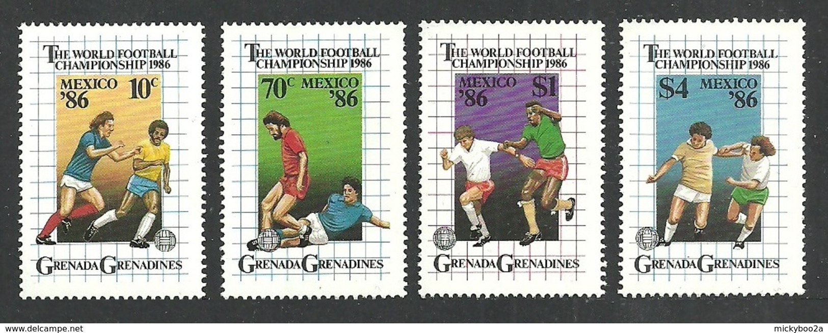 GRENADA GRENADINES 1986 SPORT FOOTBALL WORLD CUP MEXICO SET & M/SHEET MNH - Grenada (1974-...)