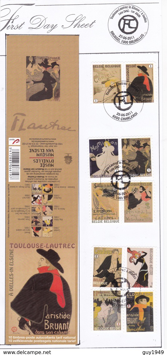 CACHET 1/JOUR DAG STEMPEL CARNET 122 Henri De Toulouse - 2011-2014